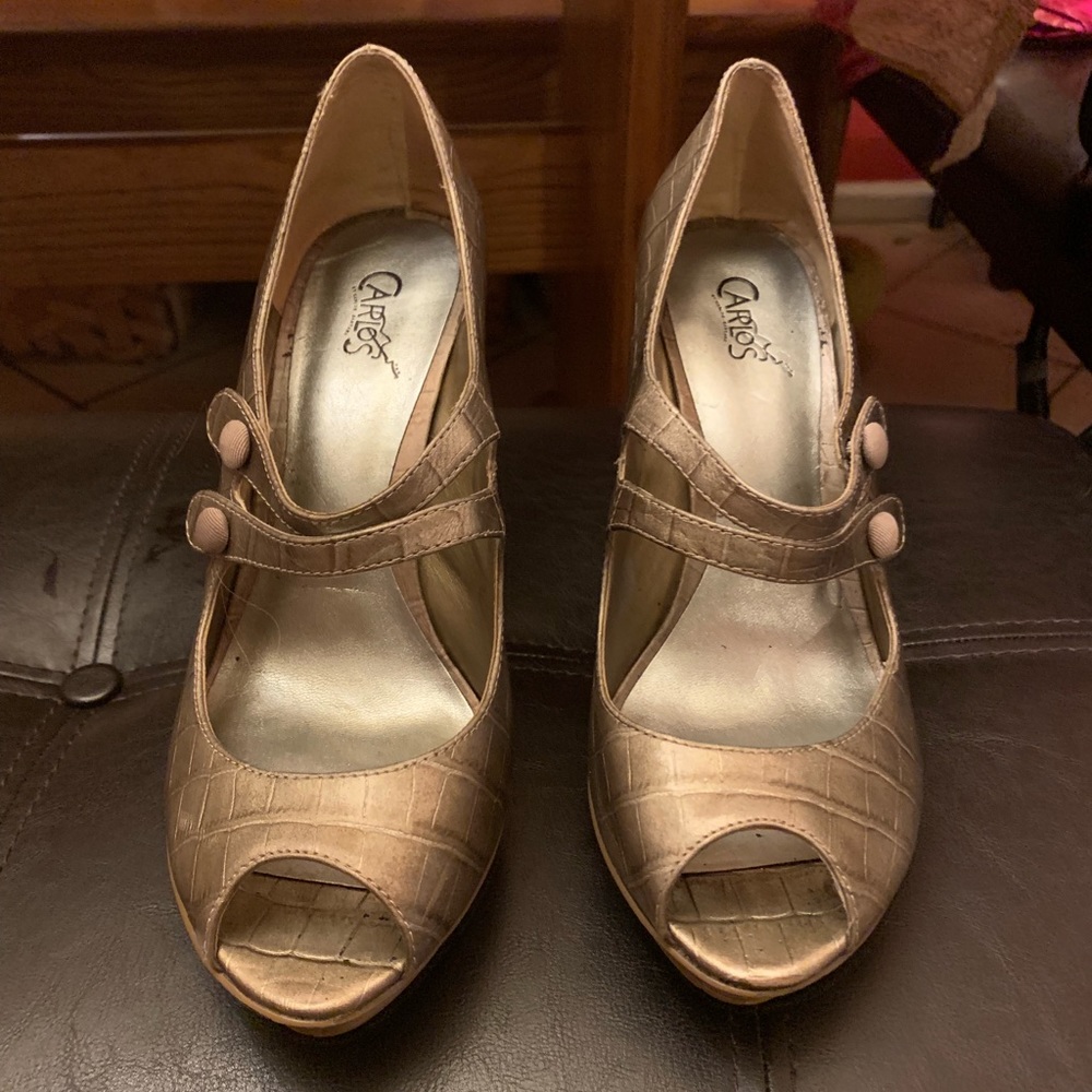 Carlos bronze platform heels size 41